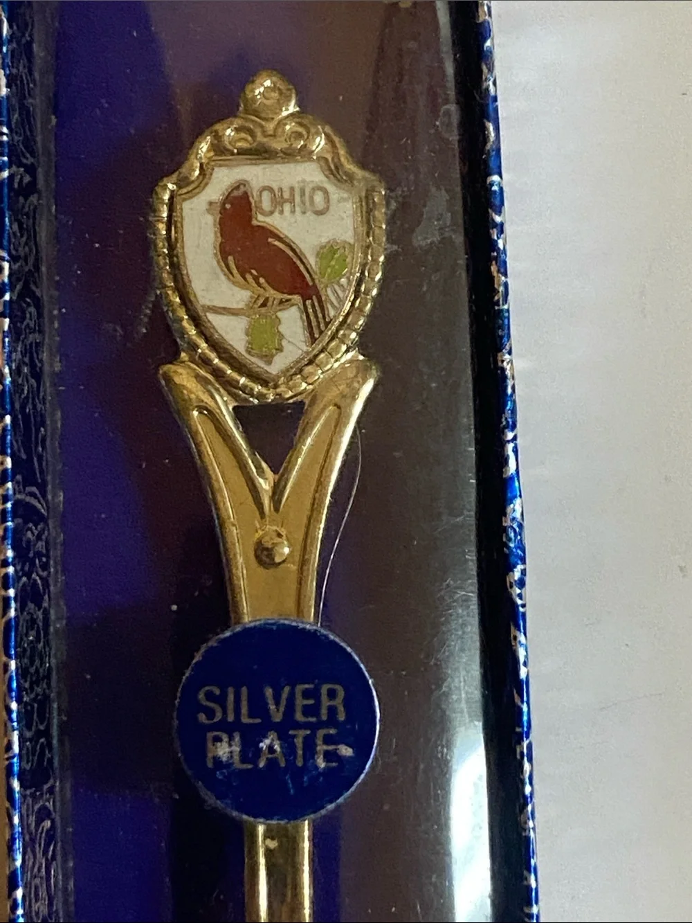 Ohio Collectible Shell Spoon - Gold Tone Silver Plate